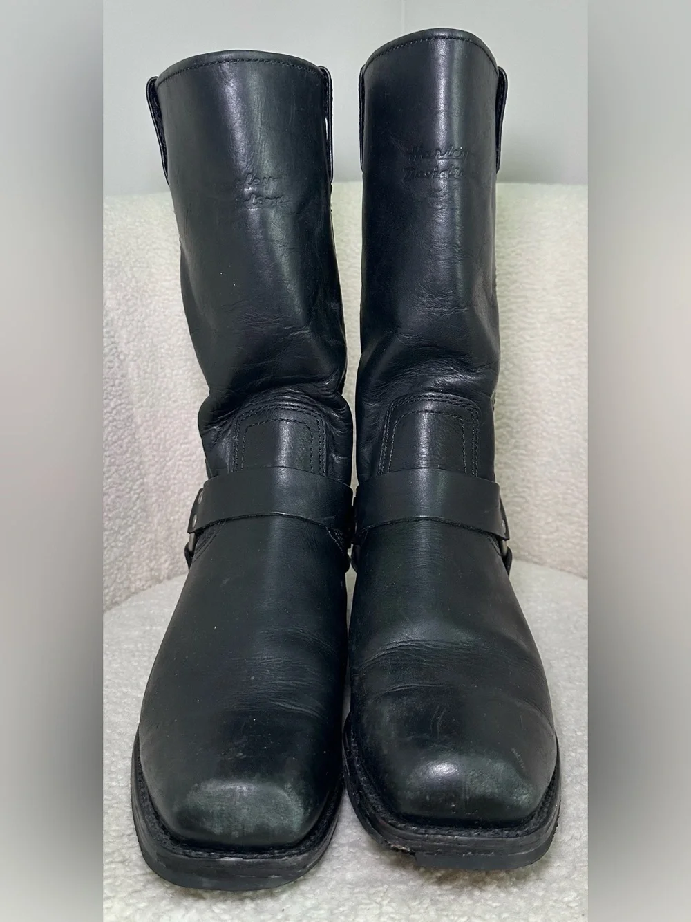 Vintage Harley-Davidson Harness Engineer Boots Black Leather Motorcycle Biker 11